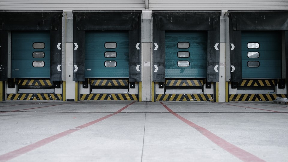 empty loading dock truck doors