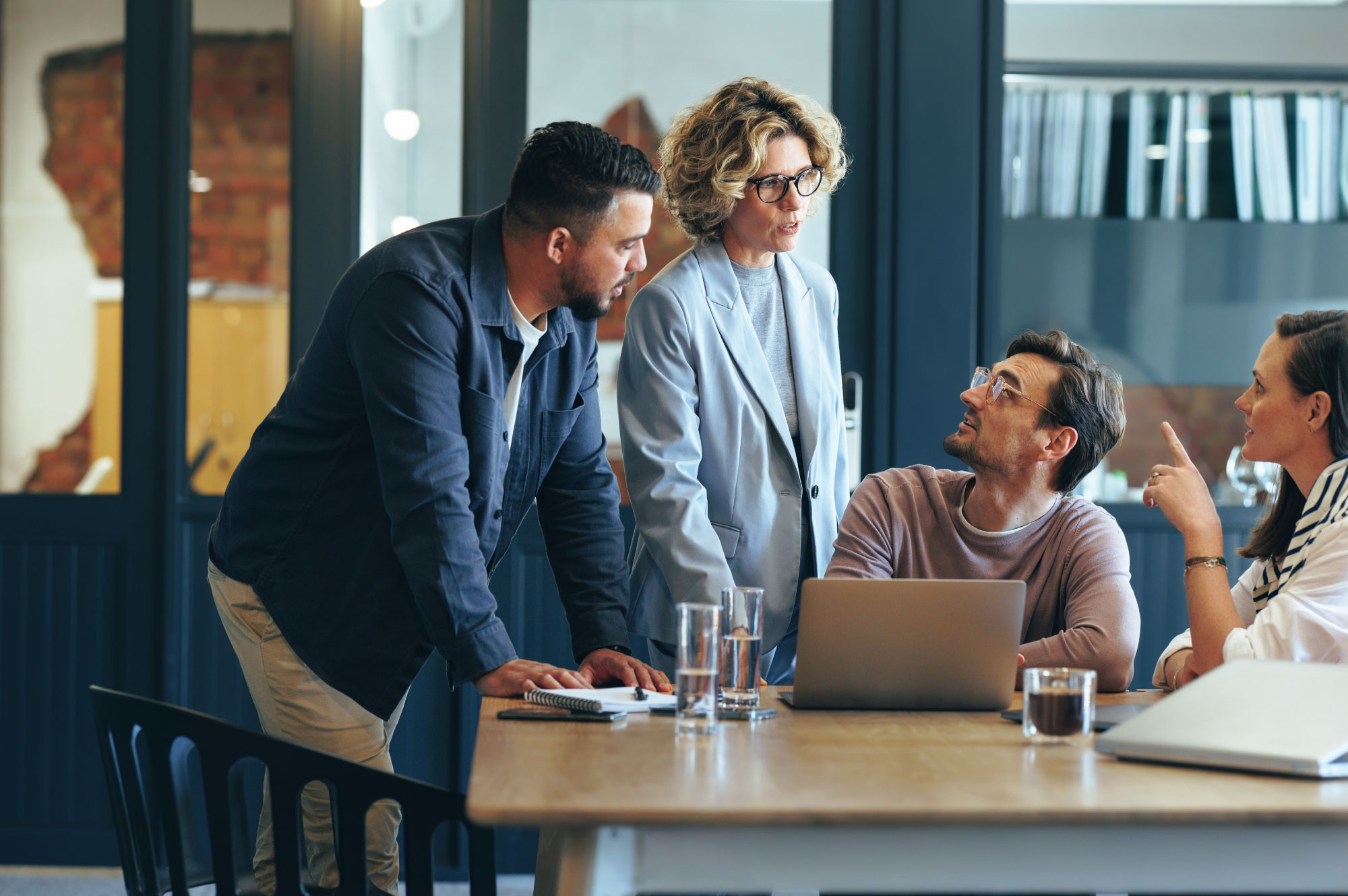 Business people discussing something in the office.
