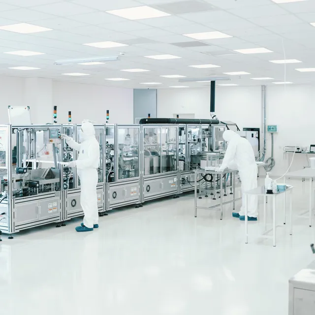 People working in a smart manufacturing lab