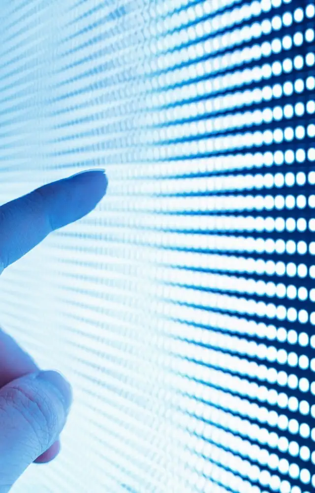 Finger interacting with technology