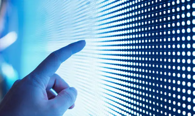 Finger interacting with technology