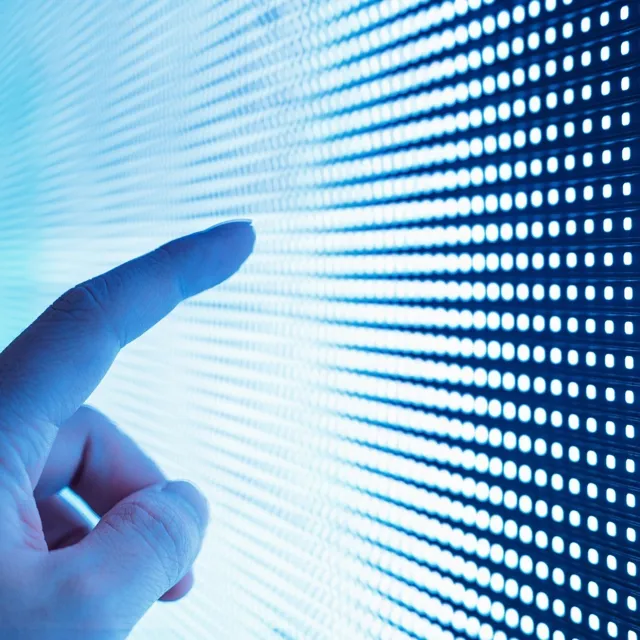 Finger interacting with technology