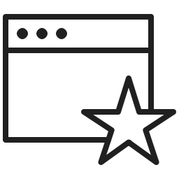 browser window with star icon